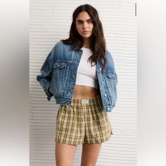 AE Plaid Boxer Sleep Shorts - Picture 2 of 5